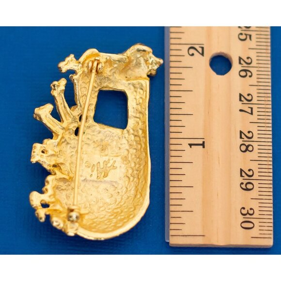 Vintage Golden Noah's Ark Brooch by AAi - D28 - Picture 2 of 2
